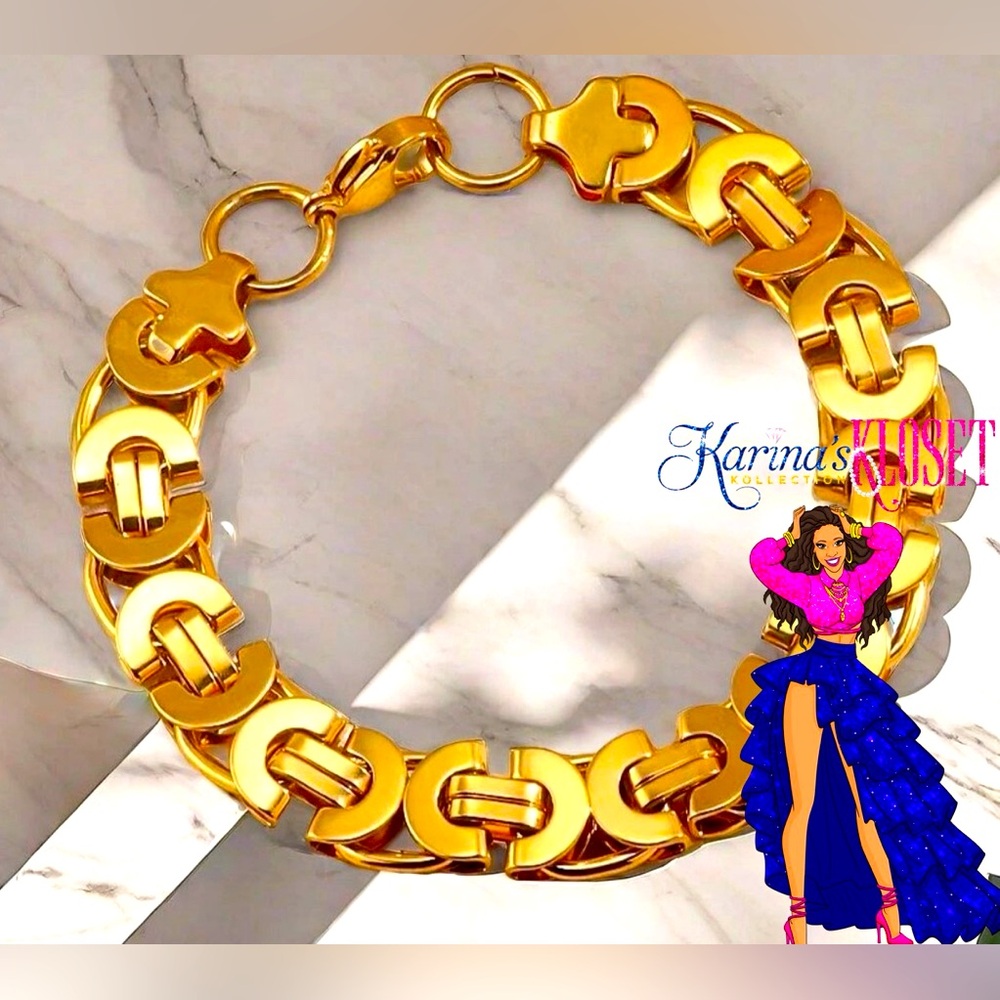 Royal Gold Boldness Byzantine Bracelet | Byzantine Gold Chain